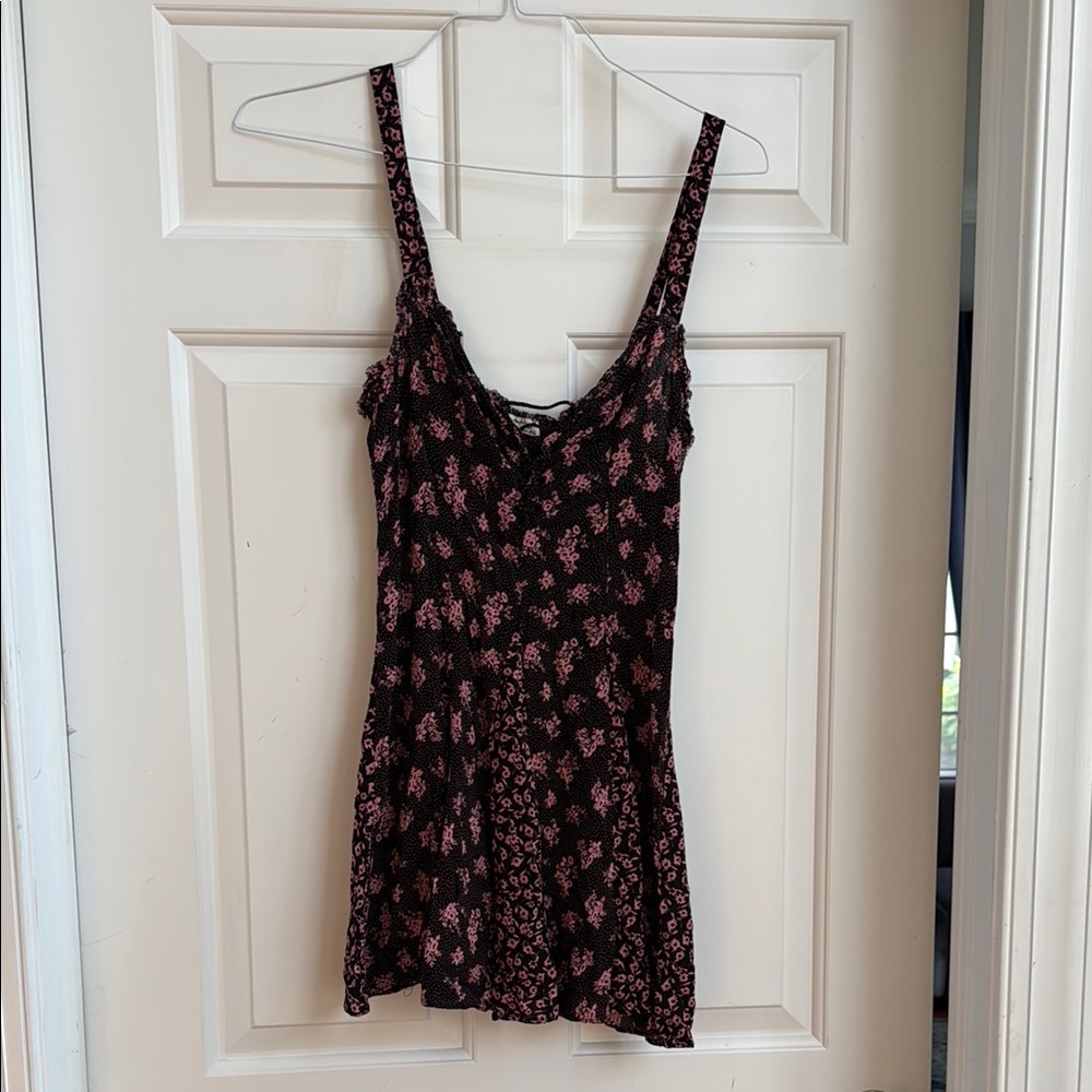 FP Intimately Floral Black and Pink Women's Dress